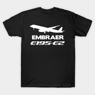 Embraer E195-E2 Silhouette Print (White) T-Shirt